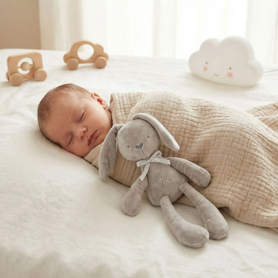 doudou bebe fille mignon endormi