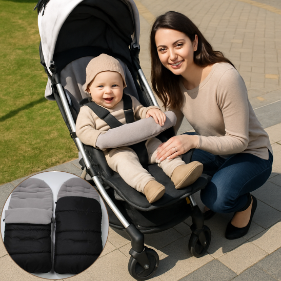 Chanceliere poussette gris maman bebe souriants