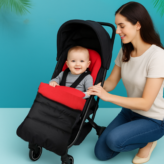 Chanceliere poussette rouge bebe maman