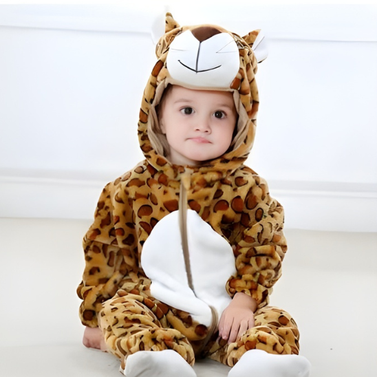 pyjama bèbè garçon motif léopard marron