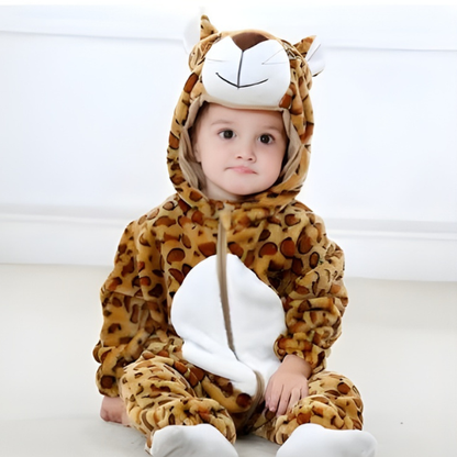 pyjama bèbè garçon motif léopard marron