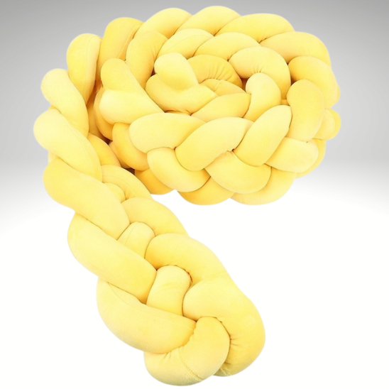 Tour de lit tresse Jaune coton doux