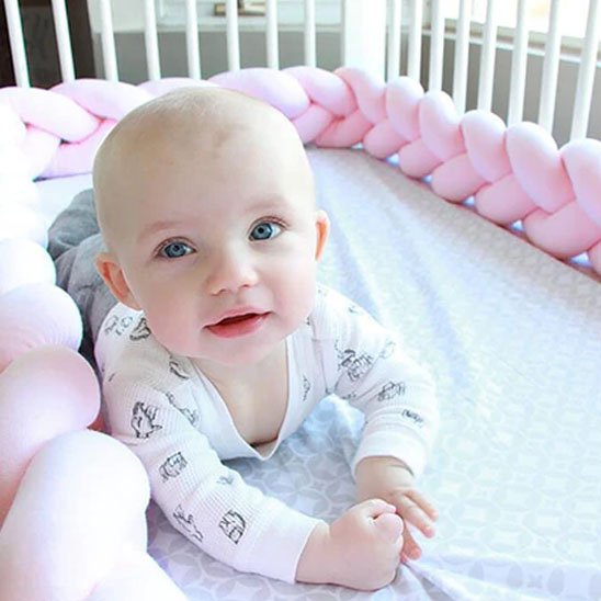 bébé cote tresse de lit 3m cocon douillet rose