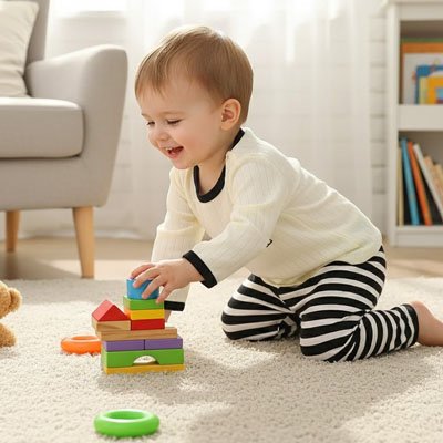 bebe pyjamas bambin joue
