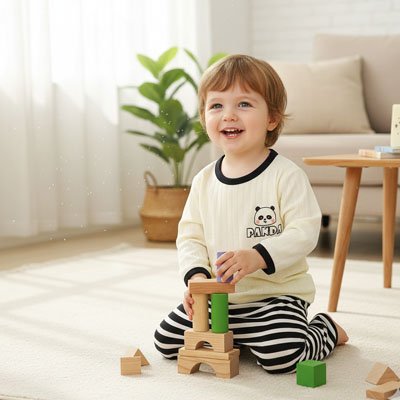 bebe pyjamas enfant souriant