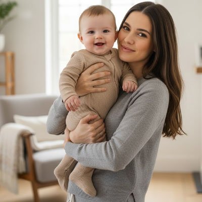 bebe pyjamas maman avec câlins d'amour 
