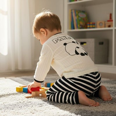 bebe pyjamas panda noir blanche