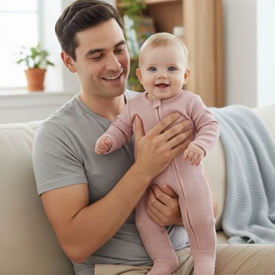 bebe pyjamas rose papa heureux 