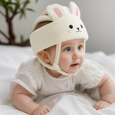 casque bebe protector confort forme lapin rose