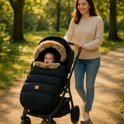 chanceliere poussette maman balade avec petit mingnon