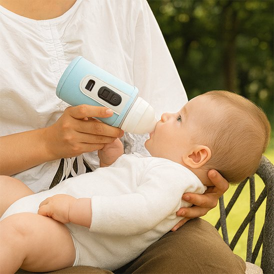 Chauffe biberon nomade compact léger idéal pour sorties avec bébé