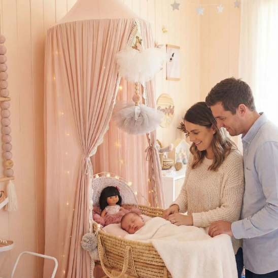 ciel de it bebe rose dentelle parents heureux