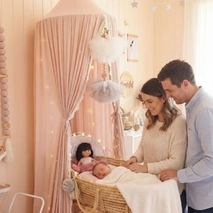 ciel de it bebe rose dentelle parents heureux