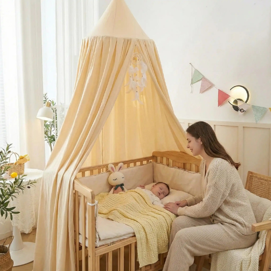 ciel de lit bebe ambiance feerique kaki