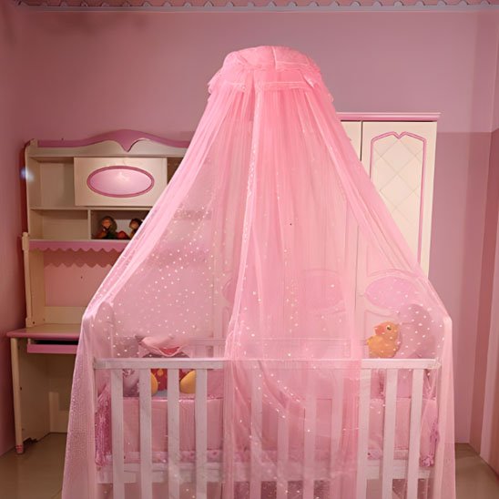 ciel de lit bebe cocon apaisant rose pastel
