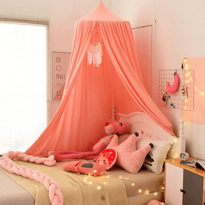 ciel de lit bebe cocon magique rose claire fille