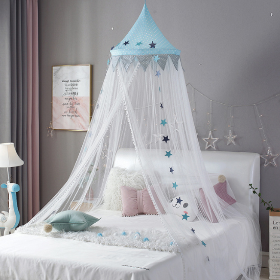 ciel de lit bebe etoile bleu chambre mignon