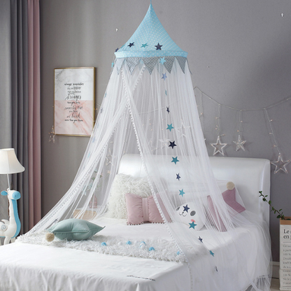 ciel de lit bebe etoile bleu chambre mignon