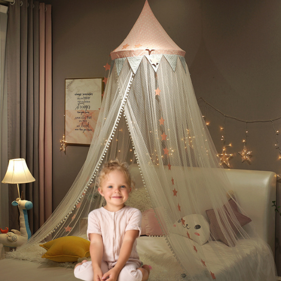 ciel de lit bebe etoile rose pour fille