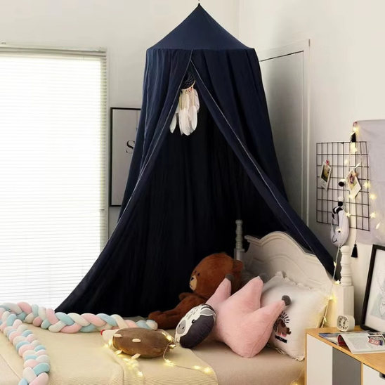 ciel de lit pour bebe-bleu marine chambre enfant