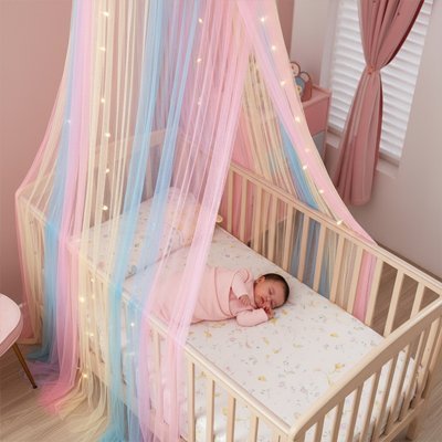 ciel lit bebe feerique multicolore-mignonne endormi