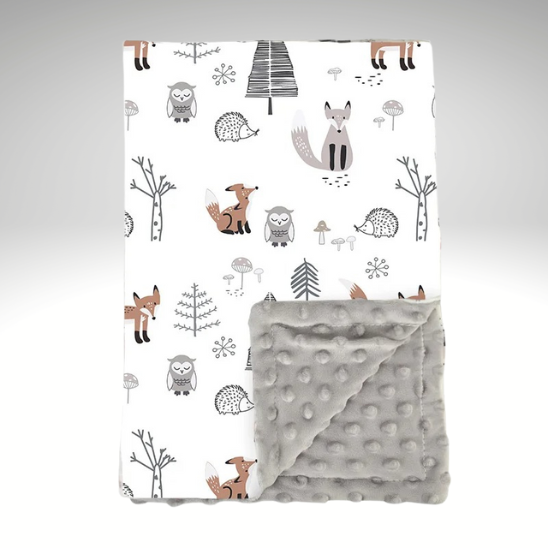 couverture bébé Hibou Renard marron