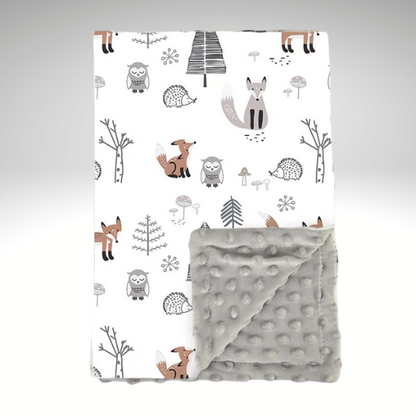 couverture bébé Hibou Renard marron