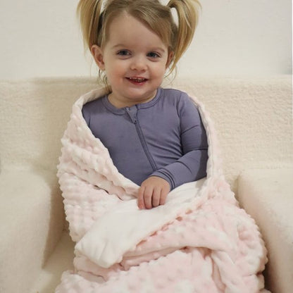 Couverture bébé bambin motif bulle en relief rose 