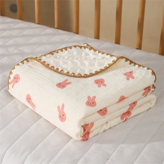 couverture bebe lapin rose