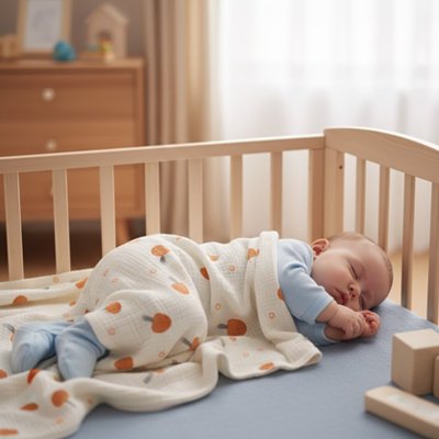 couverture bébé naissance champignon marron