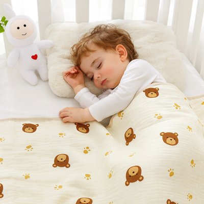 couverture bebe ours marron foncé 