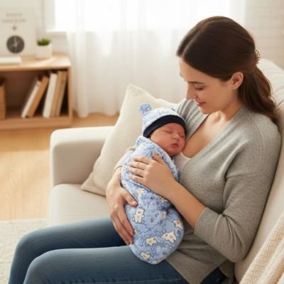 Couverture emmaillotage câlin de maman