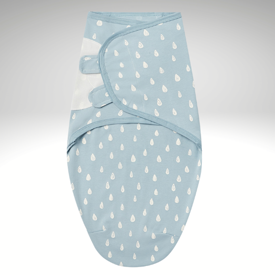 couverture emmaillotage gouttes pluie bleues