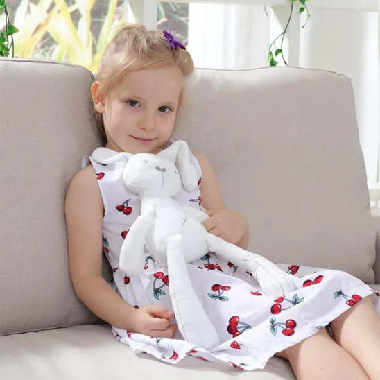 doudou bebe fille mignon avec oreilles lapin tissu doux