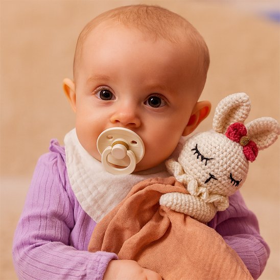 Doudou bebe lapin mignonne avec sa tétine 