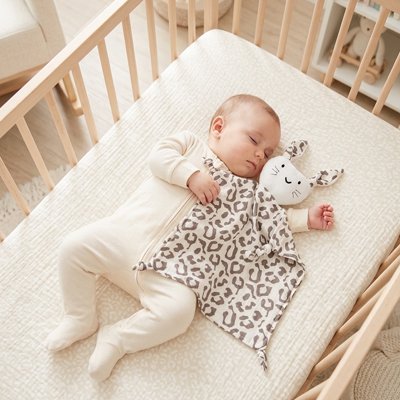 Doudou bebe leopard blanc