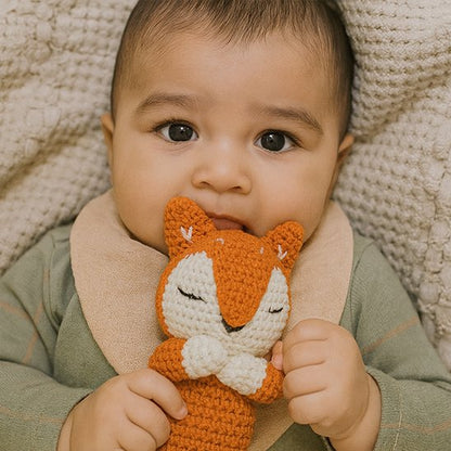 Doudou bebe petit renard jaune