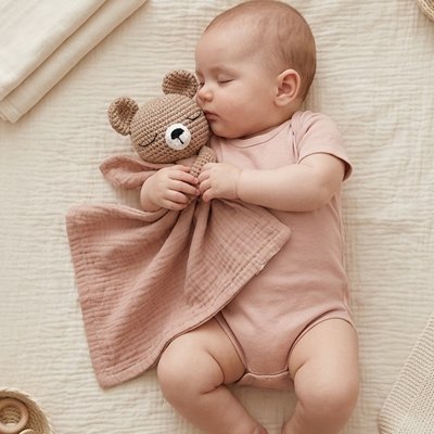 doudou bebe plat leger fillette endormi
