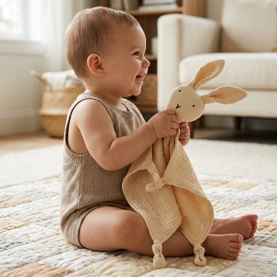 Doudou lapin beige confort 