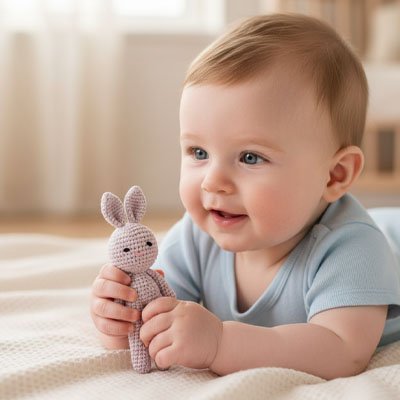 doudou lapin calins bebe mignon