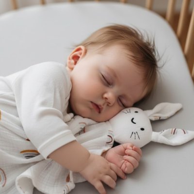Doudou lapin soyeux mignon tranquille 