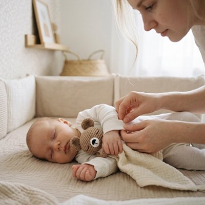 Doudou pour bébé beige doux