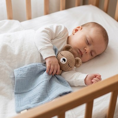 Doudou pour bébé douceur bleu