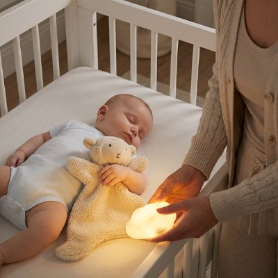 Doudou pour bebe tresor endormi cote veilleuse