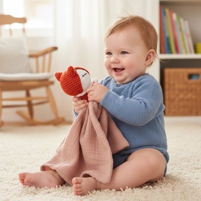 doudou renard bebe coton doux