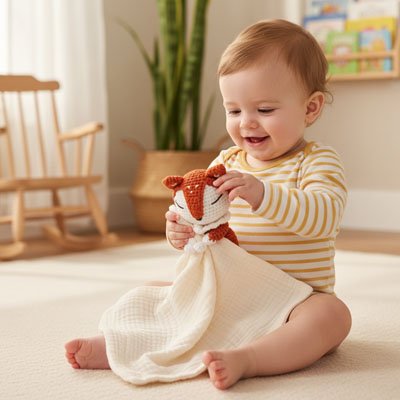 doudou renard plat leger bebe