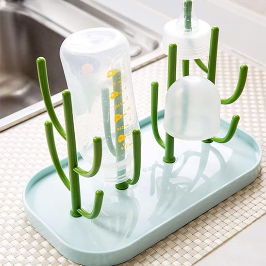 egouttoir biberon hygiene pratique vert cactus