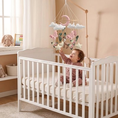 fillette entraine s amuses avec son mobile bébé
