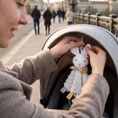 Lapin doudou maman heureuse