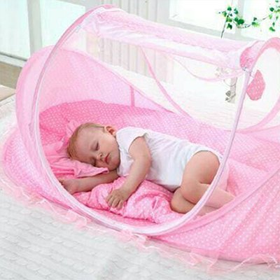 Lit moustiquaire bebe rose inti moustiques 